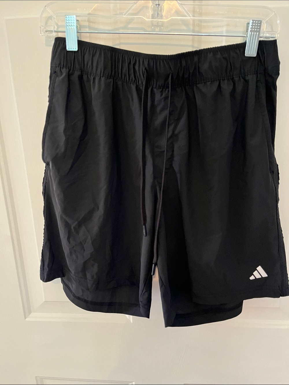 Adidas Black Athletic Shorts with White Logo